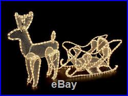Christmas Outdoor Reindeer With Sleigh Rope Lights Decoration Mesh Or Silhouette