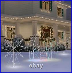 Christmas Outdoor Yard Decoration 5FT Pre Lit Star Silhouette LED Lights White