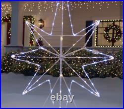 Christmas Outdoor Yard Decoration 5FT Pre Lit Star Silhouette LED Lights White
