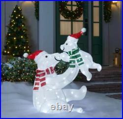 Christmas Outdoor Yard Decoration Polar Bear Lit 125 LED Lights Holiday Decor