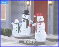 Christmas Outdoor Yard Light-Up LED Snowman Family Decor, 3-Piece Set