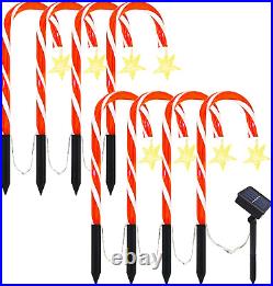Christmas Pathway Lights Outdoor, Set of 8 15Ft Solar Candy Cane Christmas Light