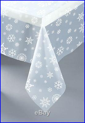 Christmas Plastic Table Cover Snowflakes Party Supplies Decorations Frozen Cloth