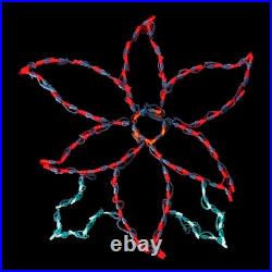 Christmas Poinsettia Flower Outdoor Wireframe Decoration LED 33