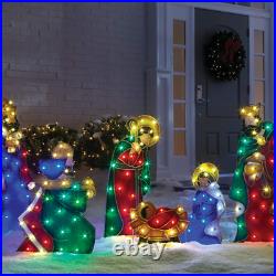 Christmas Pre Lit Nativity Scene Set Clear Lights Indoor Outdoor Yard Decoratio