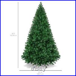 Christmas Premium Artificial Pine Tree Hinged 6 Ft Metal Legs Green 1000 Tips