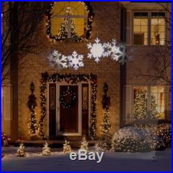 Christmas Projection Light White LED Snow Flurry Flake Outdoor Lawn Yard Holiday