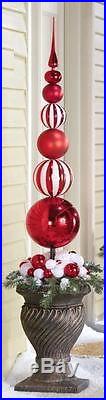 Christmas Red & White Giant Ornament Yard or Garden Stake New
