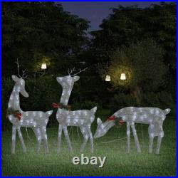 Christmas Reindeer Family 106.3×2.8×35.4 Silver Cold White Mesh
