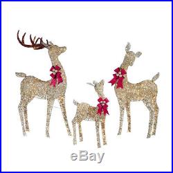 Christmas Reindeer Family Set Of 3 With 656 LED Lights Indoor & Outdoor Use