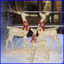Christmas Reindeer Family Set of 3 Warm LED Lights 76 Inches 1.9m Indoor Outdoor