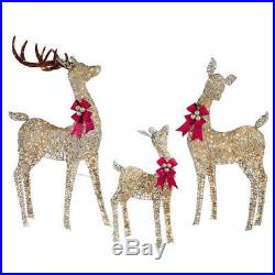 Christmas Reindeer Family Set of 3 With 656 LED Lights Indoor & Outdoor Use