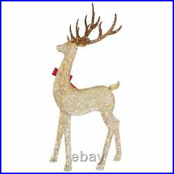 Christmas Reindeer Family Set of 3 with LED Lights 76 Inches For Outdoor Indoor