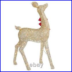 Christmas Reindeer Family Set of 3 with LED Lights 76 Inches For Outdoor Indoor