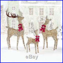 Christmas Reindeer Family Set of Three Deer Indoor Outdoor 650 LED Lights Xmas