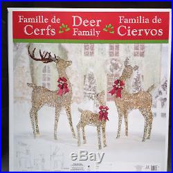 Christmas Reindeer Family Set of Three Deer Indoor Outdoor 650 LED Lights Xmas