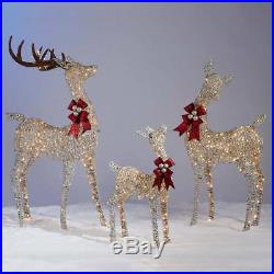 Christmas Reindeer Set Indoor Outdoor XMAS Decor Garden Glittery 650 LED Lights