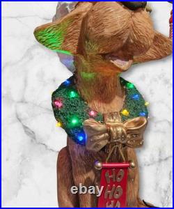 Christmas Reindog Oversized Illuminated Dog Figure Statue Indoor/Outdoor 26