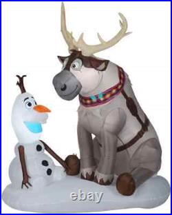 Christmas SANTA FROZEN OLAF SVEN SCENE 7 FT Airblown Inflatable GEMMY