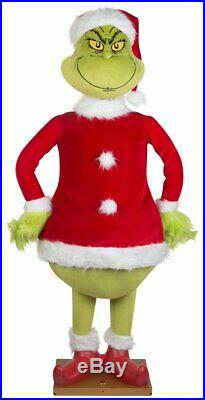 Christmas Santa 5.5 Ft Life Size Animated Grinch Prop Speaks-new