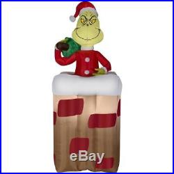 Christmas Santa 6 Ft Dr Seuss The Grinch Animated Chimney Airblown Inflatable