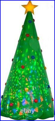 Christmas Santa 8 Ft Kaleidoscope Tree Inflatable Airblown Yard Decoration Gemmy
