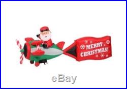 Christmas Santa Airplane With Banner Plane Airblown Inflatable -huge 16 Ft