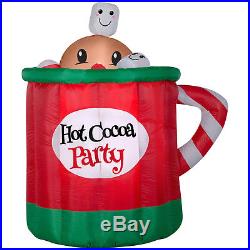 Christmas Santa Animated Gingerbread Man In Cup Mug Cocoa Airblown Inflatable