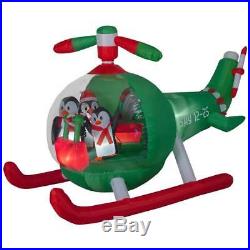 Christmas Santa Animated Penguin Helicopter Chopper Airblown Inflatable 9 Ft
