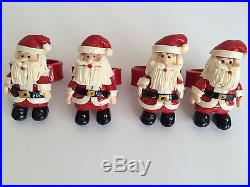 Christmas Santa Claus NAPKIN RING Holder Table Decor Holiday Seasonal Set Of 4