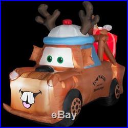 Christmas Santa Disney Cars Mater Tow Truck Inflatable Airblown Yard Decoration