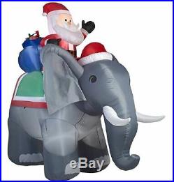 Christmas Santa Elephant Presents Inflatable Airblown Yard Decoration 10.5 Ft