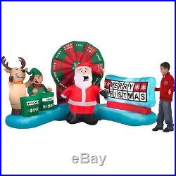 Christmas Santa Elf Wheel Of Fortune Game Airblown Inflatable Yard Animated