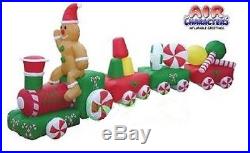 Christmas Santa Gingerbread Man Candy Train Inflatable Airblown Yard Decoration