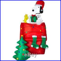 Christmas Santa Peanuts Snoopy Woodstock Dog House Airblown Inflatable 8.5 Ft