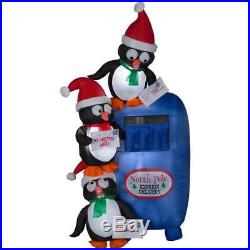 Christmas Santa Penguin Mailing Letters Mailbox Airblown Inflatable 6 Ft