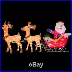 Christmas Santa Reindeer with Clear Lights Outdoor Garden Yard Xmas Decoration
