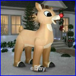 Christmas Santa Rudolph Reindeer Inflatable Airblown Yard Decoration 10 Ft
