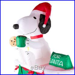 Christmas Santa Snoopy Peanuts Fireplace Inflatable Airblown Yard Decoration