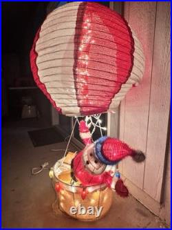 Christmas Santa Tinsel Outdoor/Indoor Light Up Collapsible Hot Air Balloon Decor
