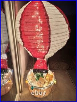 Christmas Santa Tinsel Outdoor/Indoor Light Up Collapsible Hot Air Balloon Decor