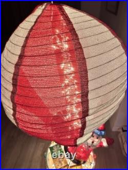 Christmas Santa Tinsel Outdoor/Indoor Light Up Collapsible Hot Air Balloon Decor