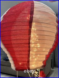 Christmas Santa Tinsel Outdoor/Indoor Light Up Collapsible Hot Air Balloon Decor