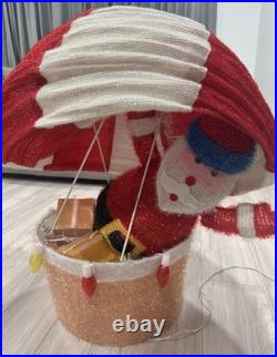 Christmas Santa Tinsel Outdoor/Indoor Light Up Collapsible Hot Air Balloon Decor