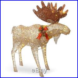 Christmas Season 4 ft Pre lighted Sparkling Standing Moose Indoor Outdoor Decor