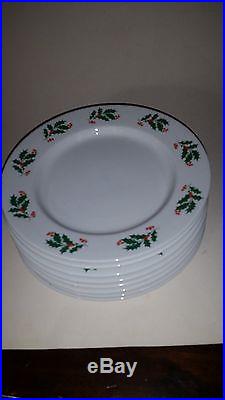 Christmas Set of 8 Holiday 10 1/2 in. Dinner Plates