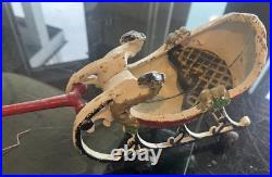 Christmas Sleigh & 7 Reindeer Cast Iron vintage condition