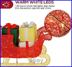 Christmas Sleigh Outdoor Indoor Decorations Home Yard Clearance 140 LED Lighted