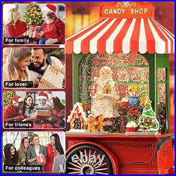 Christmas Snow Globe Lighted Santa Claus with 6H Timer & Musical, Candy shop