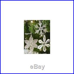Christmas Snowflake Ornaments Glass Iridescent White Decor Holiday Tree Xmas 6pc